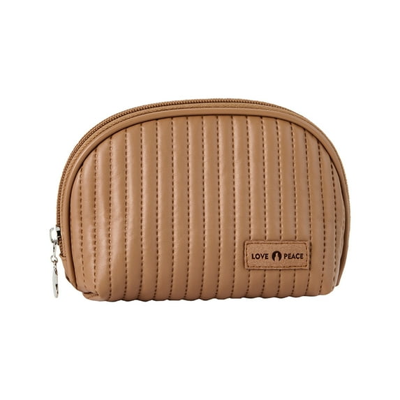 KIHOUT Small Makeup Bag for Purse, Travel Lipstick Cosmetic Pouch with Mirror Leather Waterproof Portable Zipper Mini Cute Makeup Toiletry Storage Organizer Coins Pouch for Women Girls