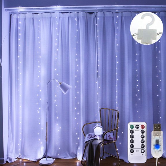 KIHOUT Solar Lights Outdoor Stars Lights Solar Powered String Lights Outside Waterproof Patio Lights Decor for Ramadan Porch Window Backyard Tent Garden,Warm White Lights with Remote