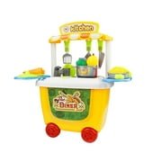 KIHOUT Deals Supermarket Playset with Kids Shopping Cart,Cash Register-Kids Grocery Store Playset Pretend Play ,Play Food Accessories,Christams Birthday Gift for Kids Boys Girls