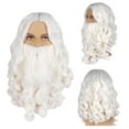 KIHOUT Deals White Long Curly Hair Santa Claus With Christmas Day Wig