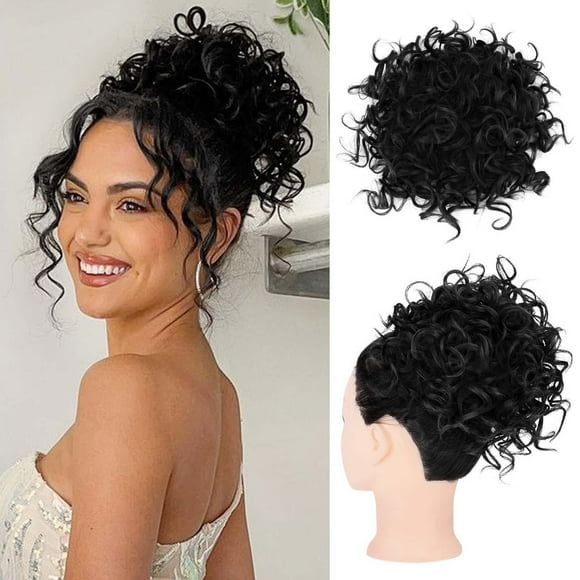 KIHOUT Wig Hair Wraps High Temperature Silk Small Curly Hair Wraps Drawstring Messy Hair Wraps Elastic Net Pull Ponytail Rope Curly Hair