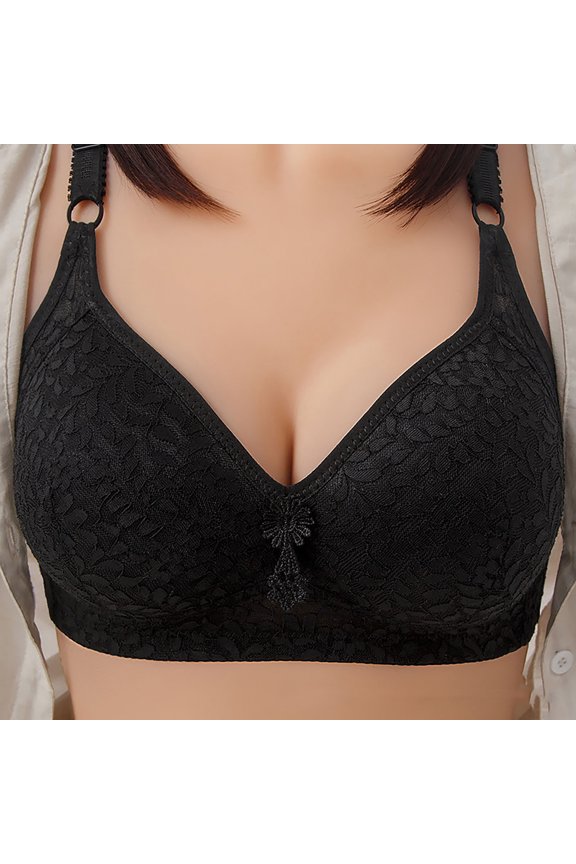 Woman's Solid Color Comfortable Hollow Out Perspective Bra Underwear No Rims