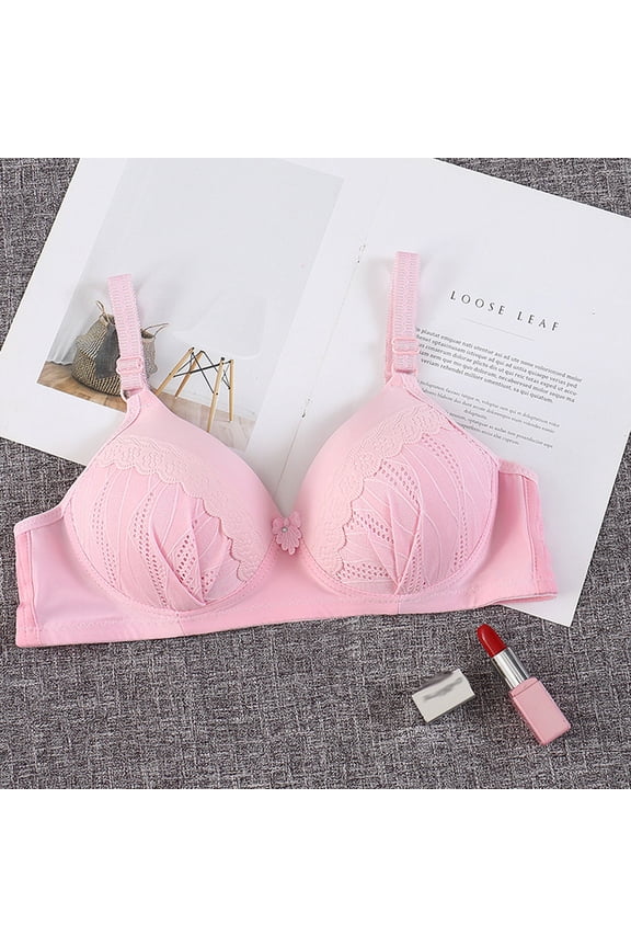 Woman's Solid Color Comfortable Hollow Out Perspective Bra Underwear No Rims