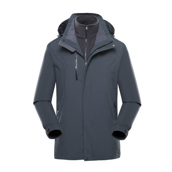 KIHOUT Women's Fleece Thickened Waterproof Rain Jacket Warm Hooded Reversible Jacket