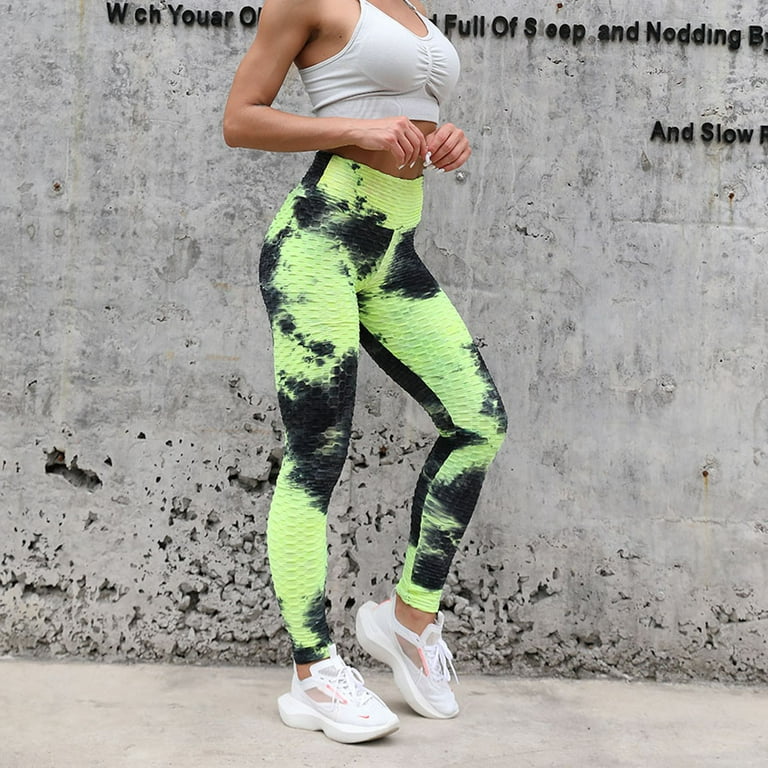 KIHOUT Deals Women's Ink Yoga Tie-Dye Pants Slim And Hip Lifting Exercise  Bottom Pants 