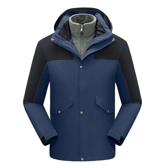 KIHOUT Deals Women's Windproof And Warm Windbreaker Solid Color Three In One Mountaineering Suit For Men And Women,Charging Jacket