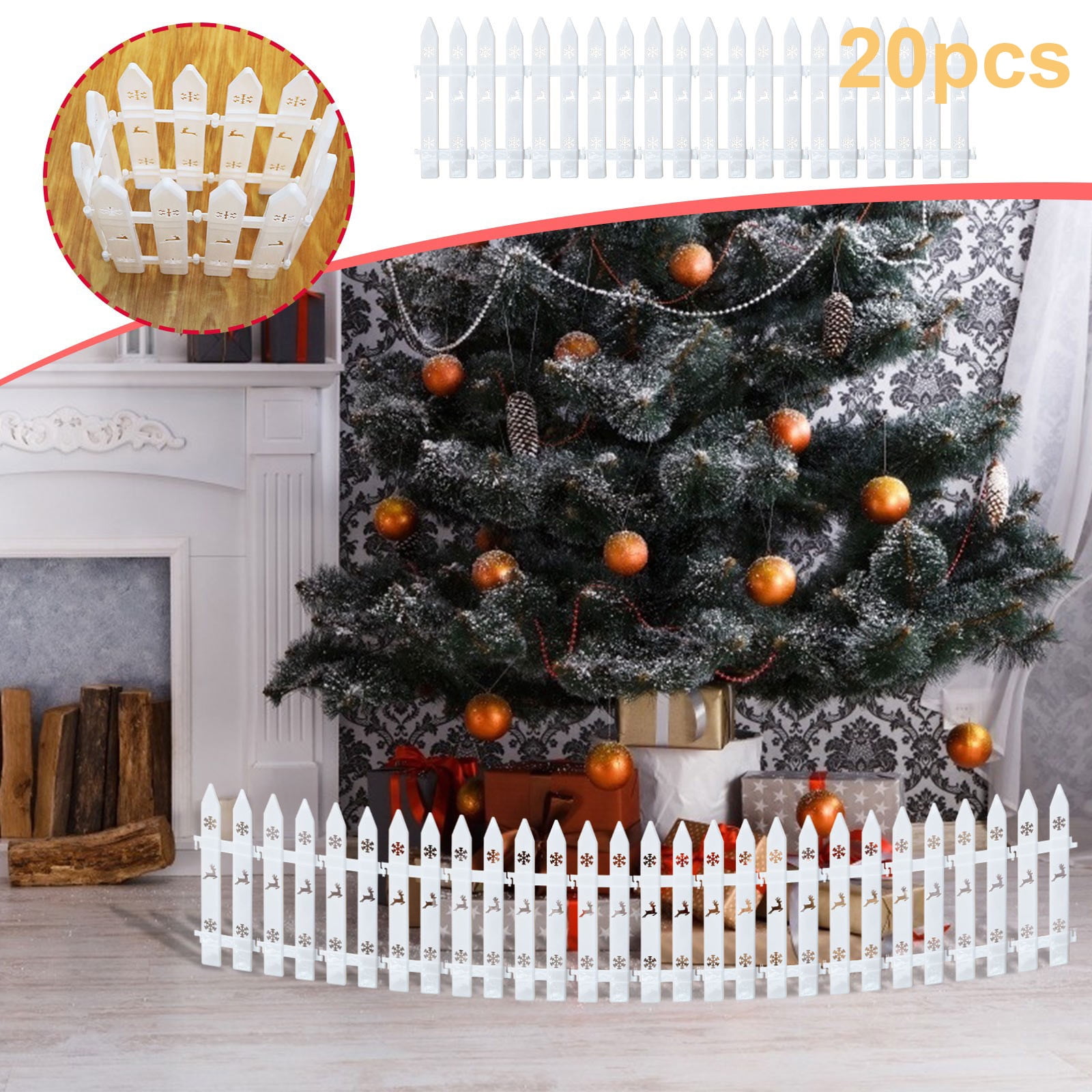 KIHOUT Discount 20 Pcs Christmas Tree Fence Decorations Xmas Indoor