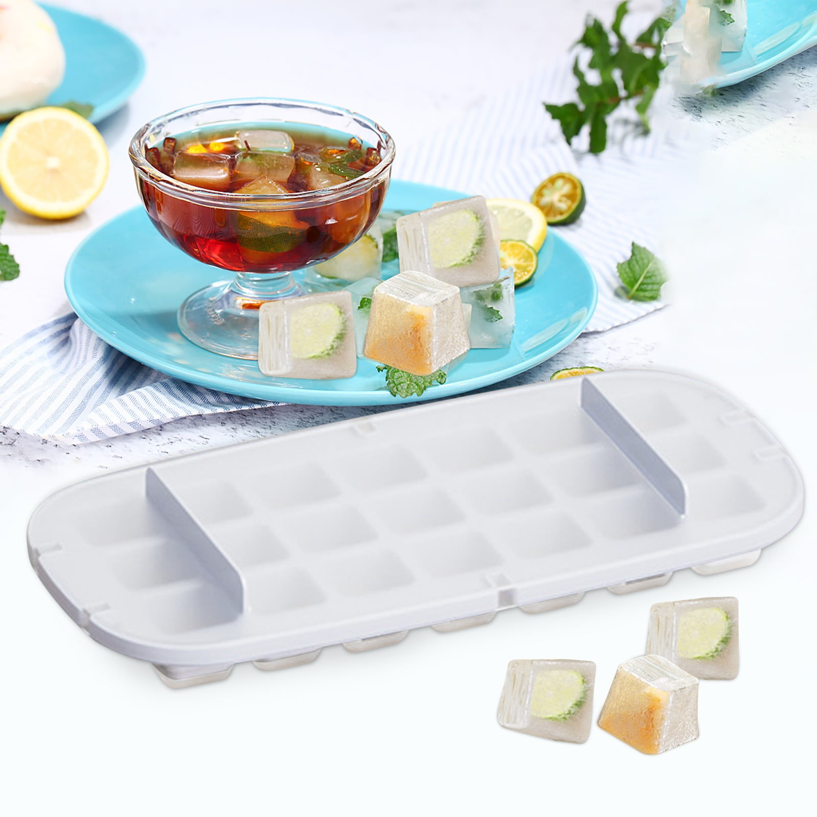 2023 New Ice Cubes Maker, Ice Cubes Molding Ice Box Small Household  Refrigerator Easy-release Ice Lattice With Cover Silicone Ice Lattice 