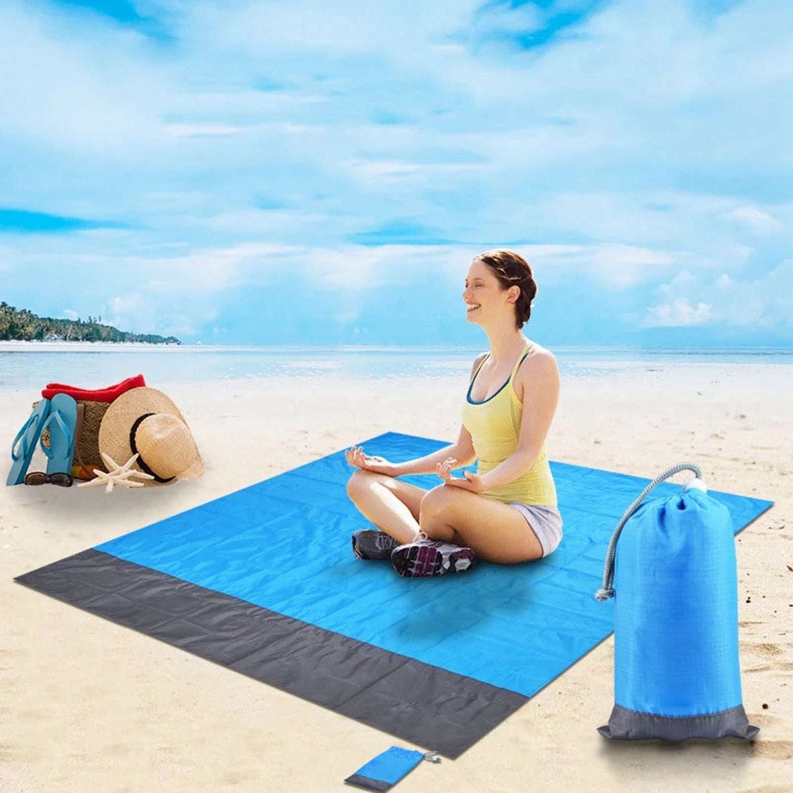 KIHOUT Discount Outdoor Picnic Mat Sunscreen Mat Oxford Cloth Mat Beach Mat Camping Barbecue Mat