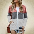 thumbnail image 1 of KIHOUT Fall Women's Sweatshirt Women's Casual Splicing Solid Color Long Sleeve Zipper Pullover Hooded Tops With Pocket, 1 of 8
