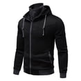 thumbnail image 1 of KIHOUT Fall and Winter Mens Coat Plus Size Men's Fashion Casual Solid Color Zipper Pockets Long Sleeve Hooded Casual Outwear Coat, 1 of 8