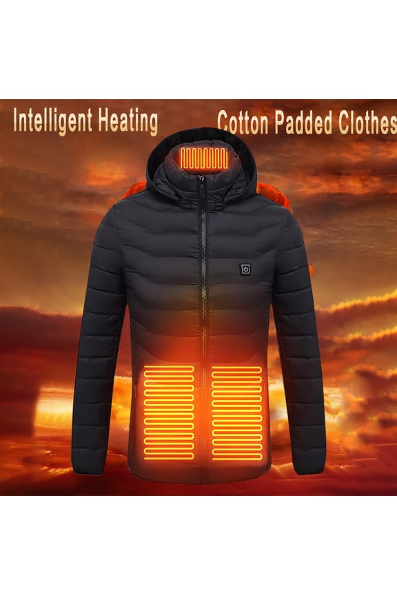 Fall and Winter Mens Coat Plus Size Outdoor Warm Clothing Heated for Riding Skiing Fishing Charging Via Heated Coat S-5XL