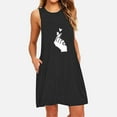 thumbnail image 1 of KIHOUT Fashion Casual Womens Basic Pajamas Dresses Plus Size Printing Round Neck Sleeveless Loose Comfy Ladies Casual Nightdress Dresses with Pocket (Black,S-6XL), 1 of 5