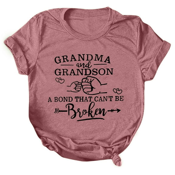 KIHOUT Fashion Tops for Women Ladies Casual Letter Printing Short Sleeves Loose T-Shirt Blouse Tops, Size S-2XL