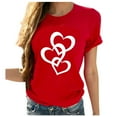 thumbnail image 1 of KIHOUT Fashion Tops for Women Ladies Girls Plus Size Valentine's Day Print Tees Short Sleeve T Shirt Blouse Tops, Size S-3XL, 1 of 8