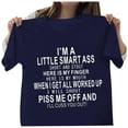 thumbnail image 1 of KIHOUT Fashion Tops for Women Unisex Funny Printed Pattern Casual Soild Color Short Sleeve Tops, Size S-3XL, 1 of 9