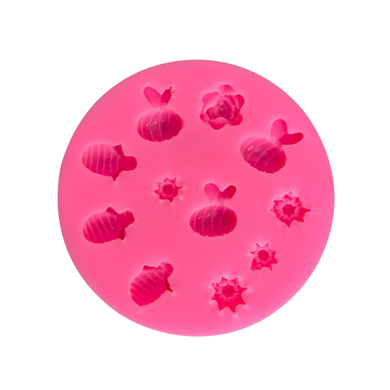 Honbay 4PCS Cute Bee Hive Silicone Mold Honeycomb Pendant Molds Honeycomb  Fondant Molds Chocolate Candy Mold Epoxy Resin Mold (Pink)