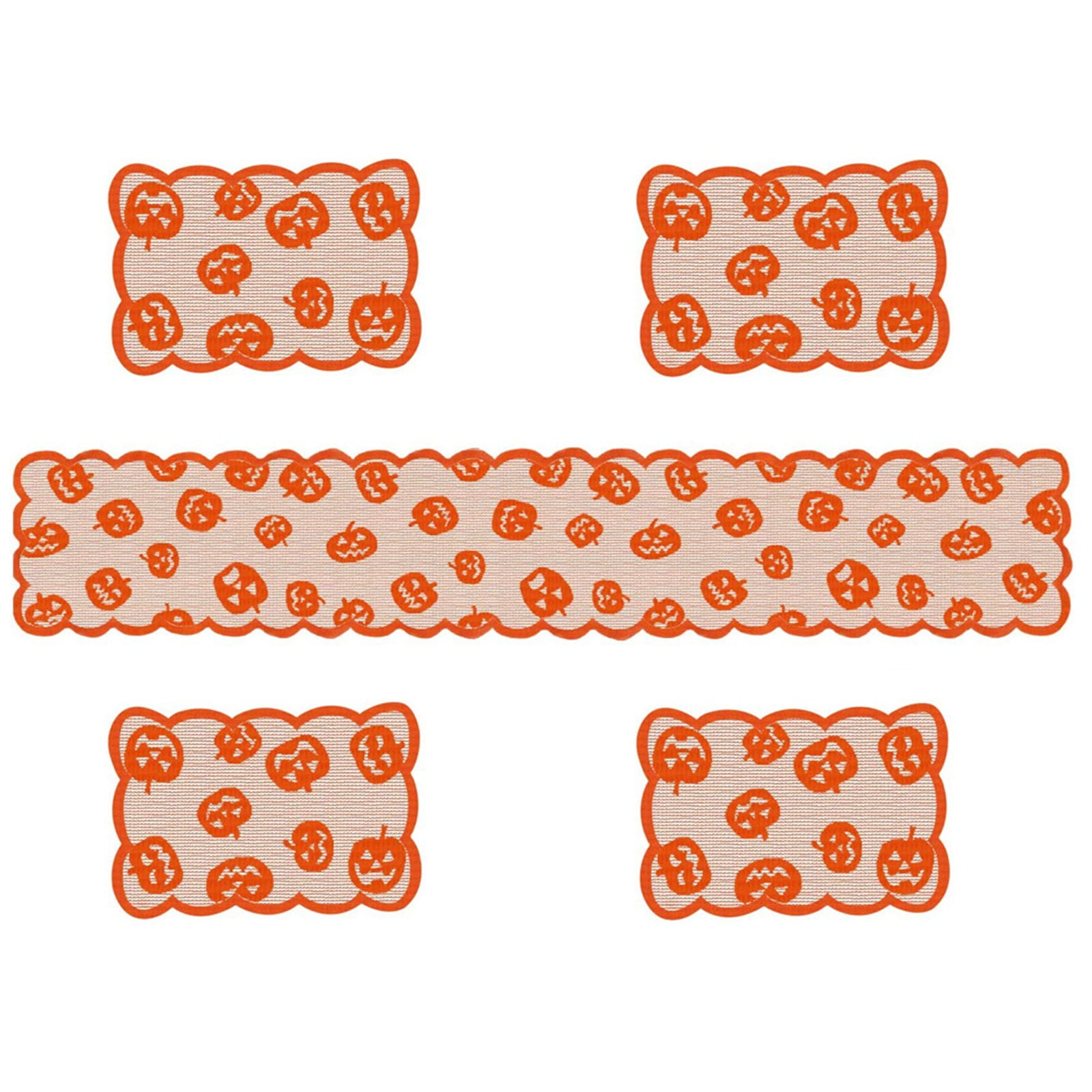 KIHOUT Fire sale All Saints'Day Lace Table Runner Set Orange Party