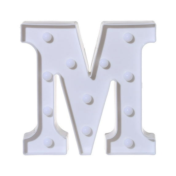 KIHOUT Home Decor , Alphabet LED Letter Lights Light Up White Plastic Letters Standing Hanging A-M &
