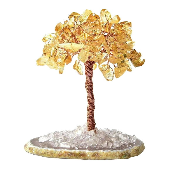 KIHOUT Home Decor , Natural Quartz Crystal Money Tree Natural Healing Crystal Bonsai Tree