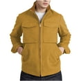 thumbnail image 1 of KIHOUT Hoodless Jackets for Men Fall Winter Zip Up Fashion Casual Solid Color Pockets Long Sleeve Coat Outwear, Size S-2XL, 1 of 6
