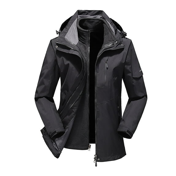 KIHOUT Jackets for Women Deals Unisex Casual Hooded Zipper Thicken Mountaineering Clothing Windproof Breathable Ski Suit Jacket