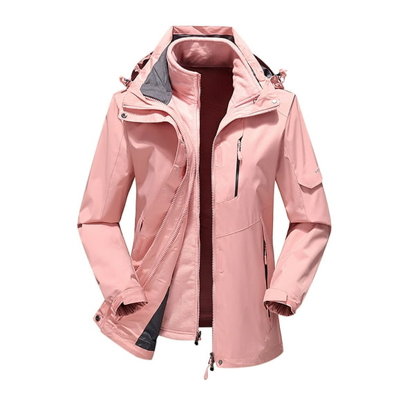 KIHOUT Jackets for Women Deals Unisex Casual Hooded Zipper Thicken Mountaineering Clothing Windproof Breathable Ski Suit Jacket