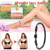 KIHOUT Ladies Personality Fashion Oval Magnetic Black Gallstone Beaded Beach Anklet