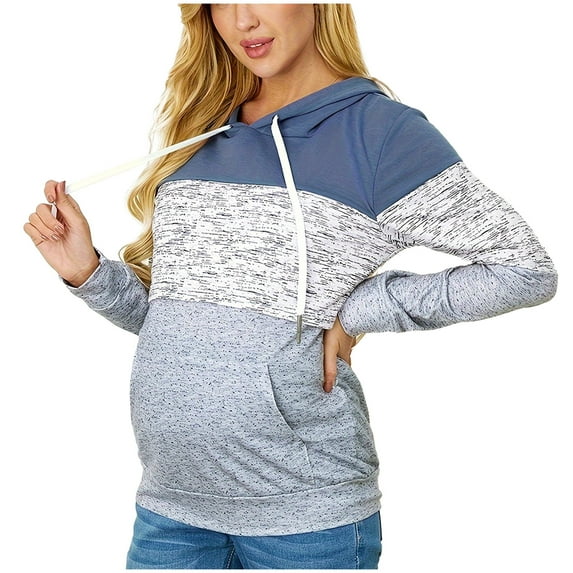 KIHOUT Maternity Clothes for Women Ladies Long Sleeve Breastfeeding Hooded Hooded Sweater Wear