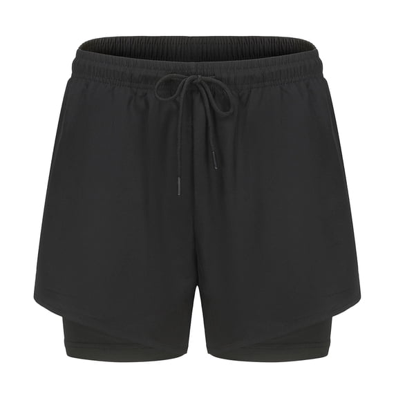 KIHOUT Men's 2-in-1 Quick Dry Athletic Shorts - 95% Polyester 5% Spandex, Elastic Drawstring Waist, Multi-Pocket for Running, Training & Summer Sports