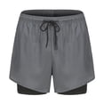 thumbnail image 1 of KIHOUT Men's 2-in-1 Quick Dry Athletic Shorts - 95% Polyester 5% Spandex, Elastic Drawstring Waist, Multi-Pocket for Running, Training & Summer Sports, 1 of 5