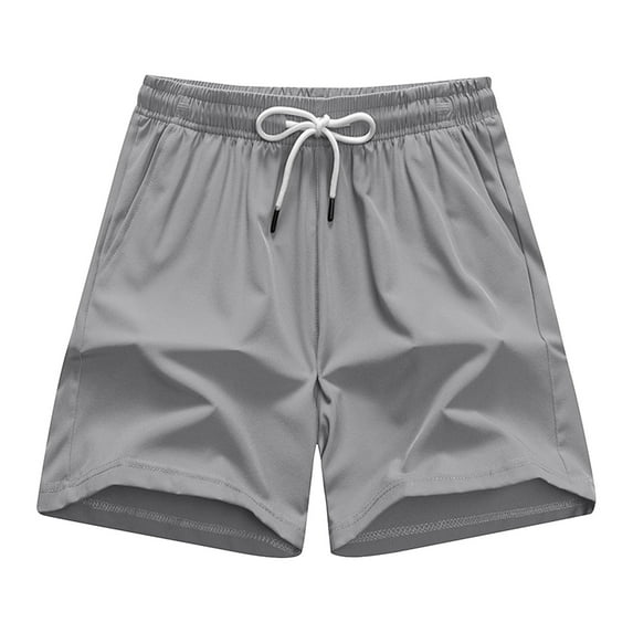 KIHOUT Men's 5-Inch Quick-Dry Athletic Shorts - 100% Polyester, Elastic Drawstring Waist, Side Pockets, Lightweight Fabric for Running, Gym Training, Beach and Summer Casual Wear