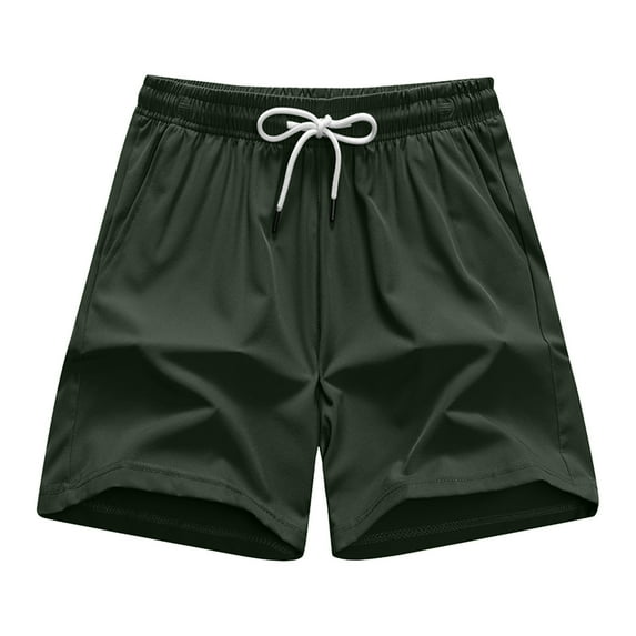 KIHOUT Men's 5-Inch Quick-Dry Athletic Shorts - 100% Polyester, Elastic Drawstring Waist, Side Pockets, Lightweight Fabric for Running, Gym Training, Beach and Summer Casual Wear