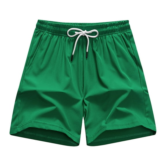 KIHOUT Men's 5-Inch Quick-Dry Athletic Shorts - 100% Polyester, Elastic Drawstring Waist, Side Pockets, Lightweight Fabric for Running, Gym Training, Beach and Summer Casual Wear
