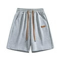 thumbnail image 1 of KIHOUT Men's Athletic Cargo Sweat Shorts - Polyester Blend, Elastic Drawstring Waist, Multi-Pocket Design, Relaxed Fit for Gym Daily Casual and Active Wear, 1 of 2
