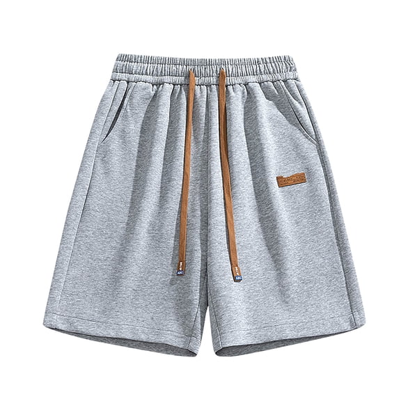 KIHOUT Men's Athletic Cargo Sweat Shorts - Polyester Blend, Elastic Drawstring Waist, Multi-Pocket Design, Relaxed Fit for Gym Daily Casual and Active Wear