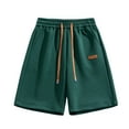 thumbnail image 1 of KIHOUT Men's Athletic Cargo Sweat Shorts - Polyester Blend, Elastic Drawstring Waist, Multi-Pocket Design, Relaxed Fit for Gym Daily Casual and Active Wear, 1 of 3