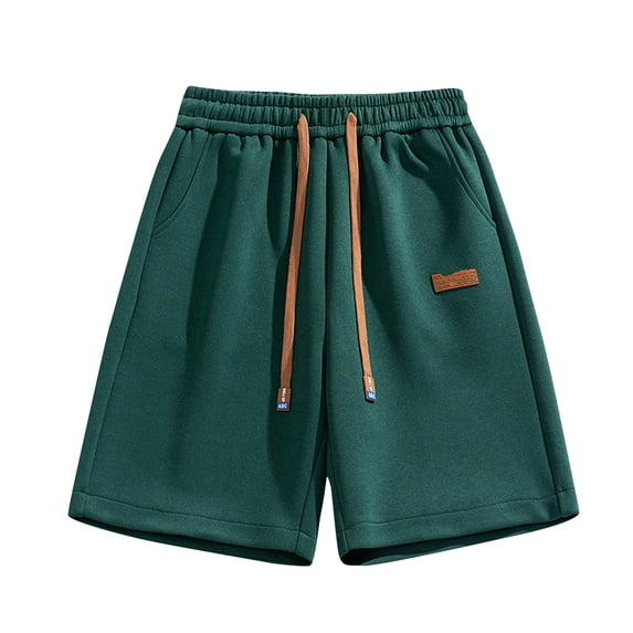 KIHOUT Men's Athletic Cargo Sweat Shorts - Polyester Blend, Elastic Drawstring Waist, Multi-Pocket Design, Relaxed Fit for Gym Daily Casual and Active Wear