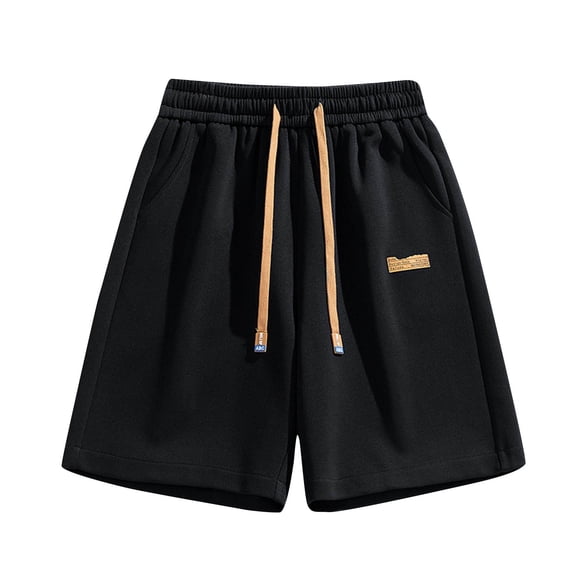 KIHOUT Men's Athletic Cargo Sweat Shorts - Polyester Blend, Elastic Drawstring Waist, Multi-Pocket Design, Relaxed Fit for Gym Daily Casual and Active Wear