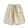 thumbnail image 1 of KIHOUT Men's Athletic Cargo Sweat Shorts - Polyester Blend, Elastic Drawstring Waist, Multi-Pocket Design, Relaxed Fit for Gym Daily Casual and Active Wear, 1 of 5