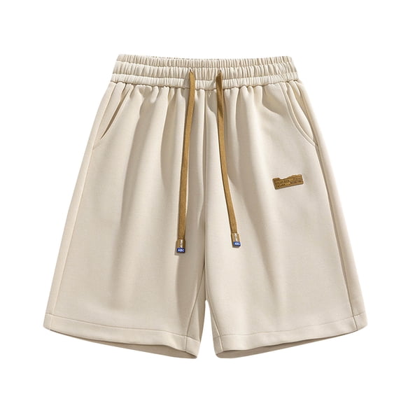 KIHOUT Men's Athletic Cargo Sweat Shorts - Polyester Blend, Elastic Drawstring Waist, Multi-Pocket Design, Relaxed Fit for Gym Daily Casual and Active Wear