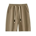 thumbnail image 1 of KIHOUT Men's Big & Tall Polyester Sweat Shorts - Elastic Drawstring Waist, Side Pockets, Relaxed Fit for Athletic Muscular Builds Spring Summer Casual Beach Wear, 1 of 2
