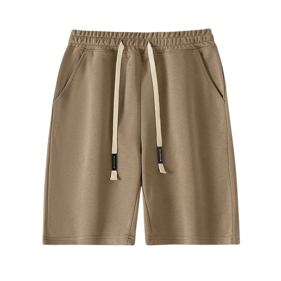 KIHOUT Men's Big & Tall Polyester Sweat Shorts - Elastic Drawstring Waist, Side Pockets, Relaxed Fit for Athletic Muscular Builds Spring Summer Casual Beach Wear