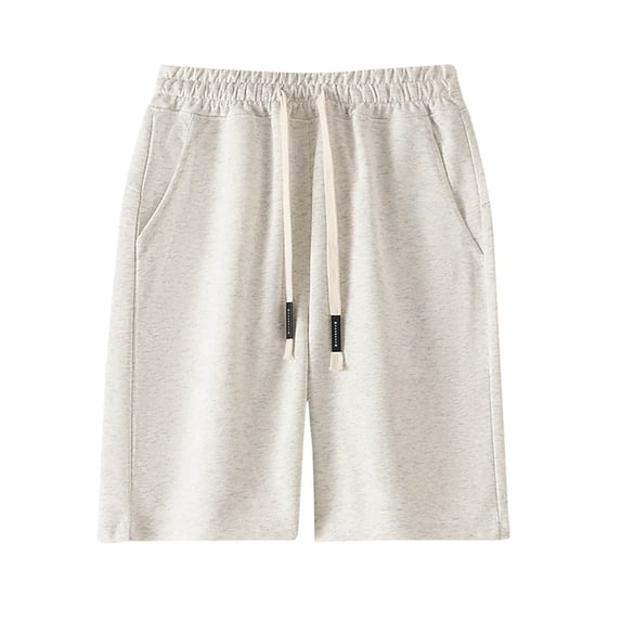 KIHOUT Men's Big & Tall Polyester Sweat Shorts - Elastic Drawstring Waist, Side Pockets, Relaxed Fit for Athletic Muscular Builds Spring Summer Casual Beach Wear
