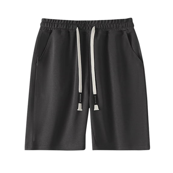KIHOUT Men's Big & Tall Polyester Sweat Shorts - Elastic Drawstring Waist, Side Pockets, Relaxed Fit for Athletic Muscular Builds Spring Summer Casual Beach Wear