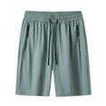 thumbnail image 1 of KIHOUT Men's Big & Tall Quick Dry Athletic Shorts - 100% Polyester, Elastic Drawstring Waist, Zipper Pockets, Knee-Length for Spring Summer Sports Casual and Beach Wear, 1 of 2