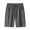 thumbnail image 1 of KIHOUT Men's Big & Tall Quick Dry Athletic Shorts - 100% Polyester, Elastic Drawstring Waist, Zipper Pockets, Knee-Length for Spring Summer Sports Casual and Beach Wear, 1 of 2