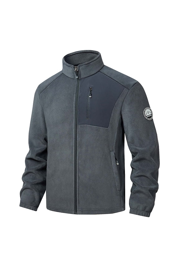 Men's Black Stand Collar Utility Jacket - Minimalist Design with Functional Pockets for Everyday Wear