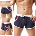 thumbnail image 1 of KIHOUT Men's Breathable Mesh Athletic Shorts - Polyester, Contrast Trim Drawstring Waist, Side Pockets, Short Length for Summer Running, Gym, Casual and Daily Wear, 1 of 3