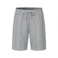 thumbnail image 1 of KIHOUT Men's Cable Knit Texture Polyester Shorts - Elastic Drawstring Waist, Side Pockets, Knee-Length for Spring Summer Casual, Home Lounging and Daily Wear, 1 of 3